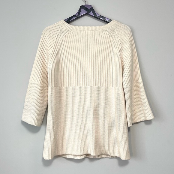 Bianca Nygard 3/4 Length Sleeves Cream Sweater Size Large - Picture 2 of 7